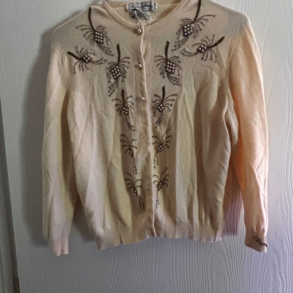 Vintage Bernhard Altmann Embellished Cashmere Cardigan Sweater